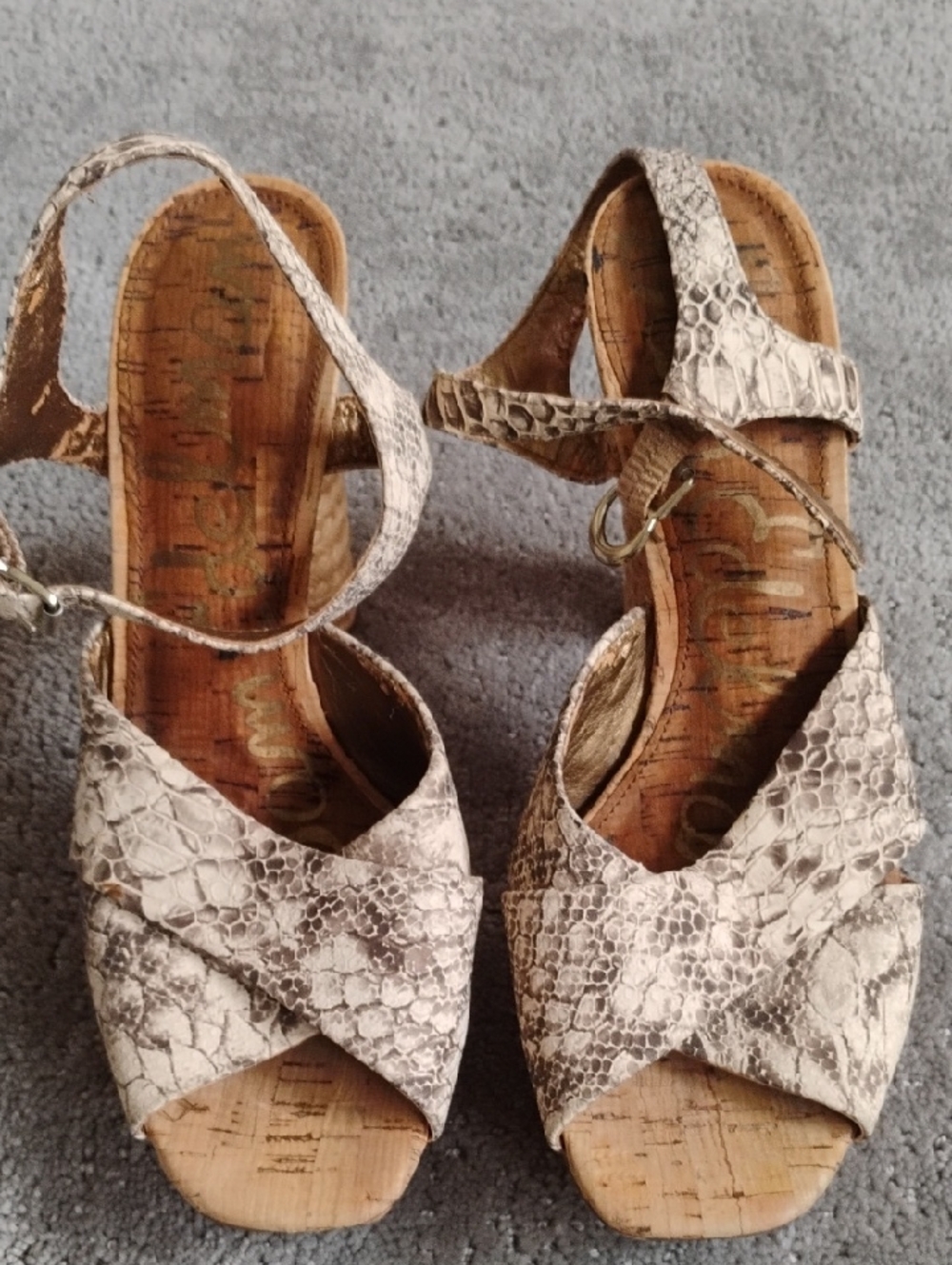 Sam Edelman Brown And White Leather Heeled Sandals In Women's 9